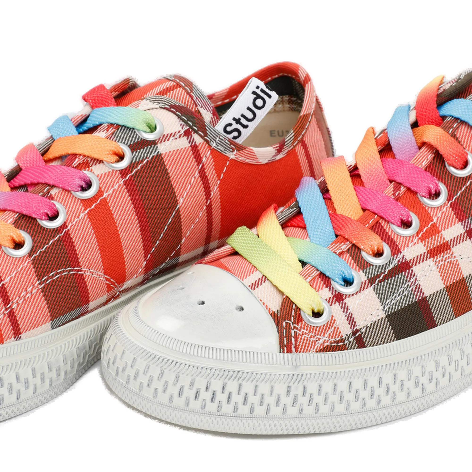 Acne Studios Ballow Check Distressed Sneakers