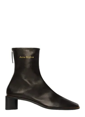 Acne Studios Logo Printed Zip Detailed Boots