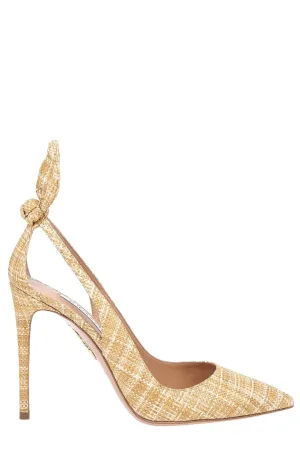 Aquazzura Bow Tie Detailed Checked Pumps
