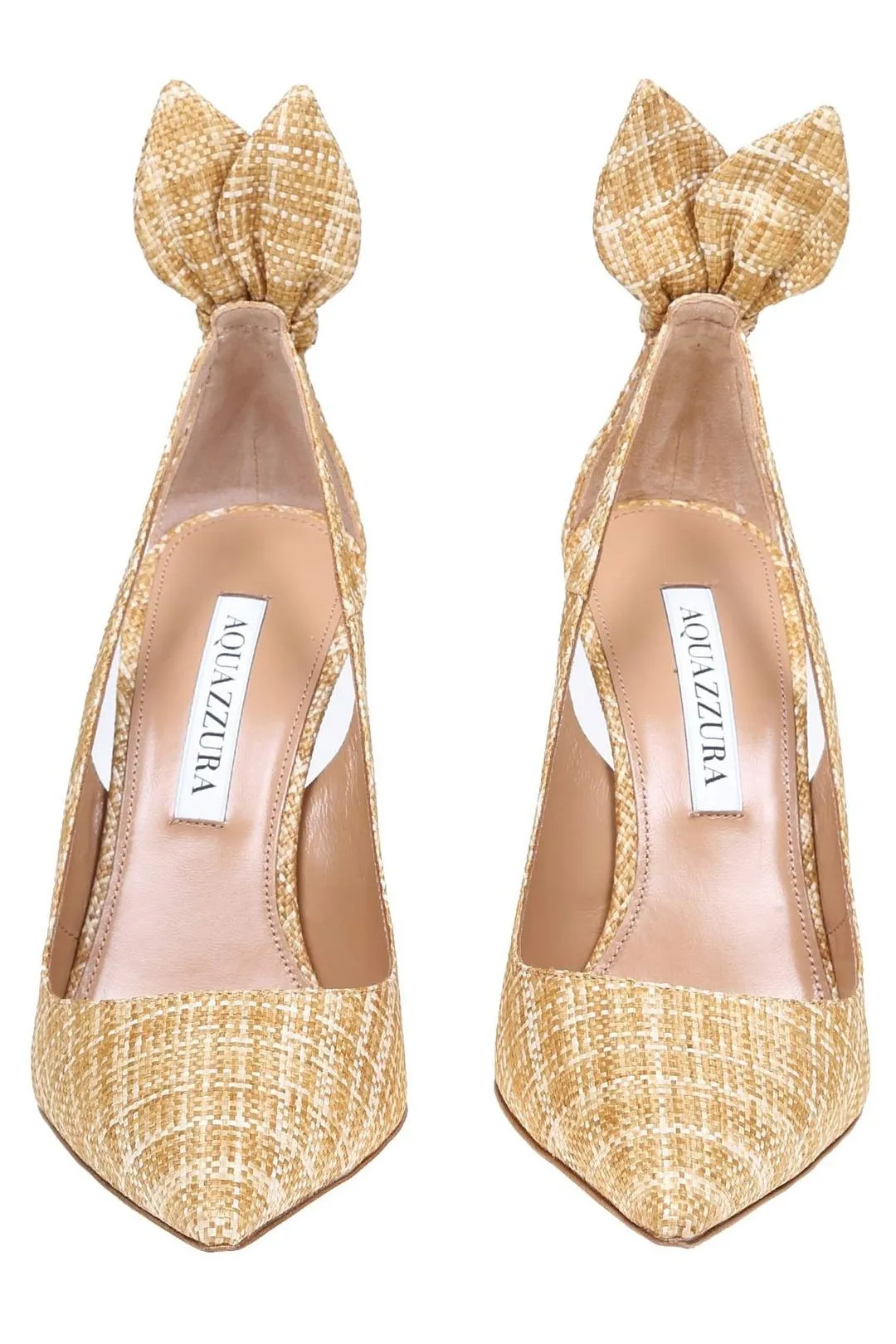 Aquazzura Bow Tie Detailed Checked Pumps