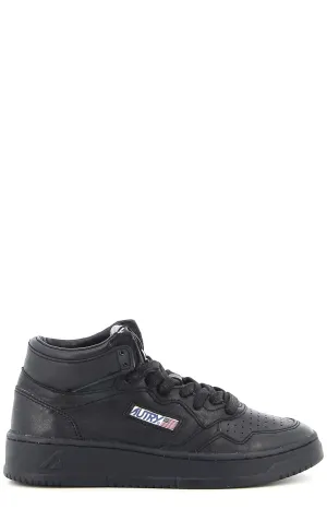 Autry Logo Patched Mid-Top Sneakers