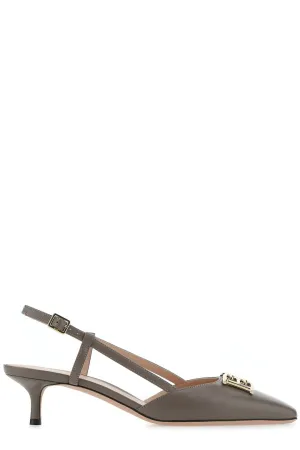 Bally Eva Logo Plaque Slingback Pumps