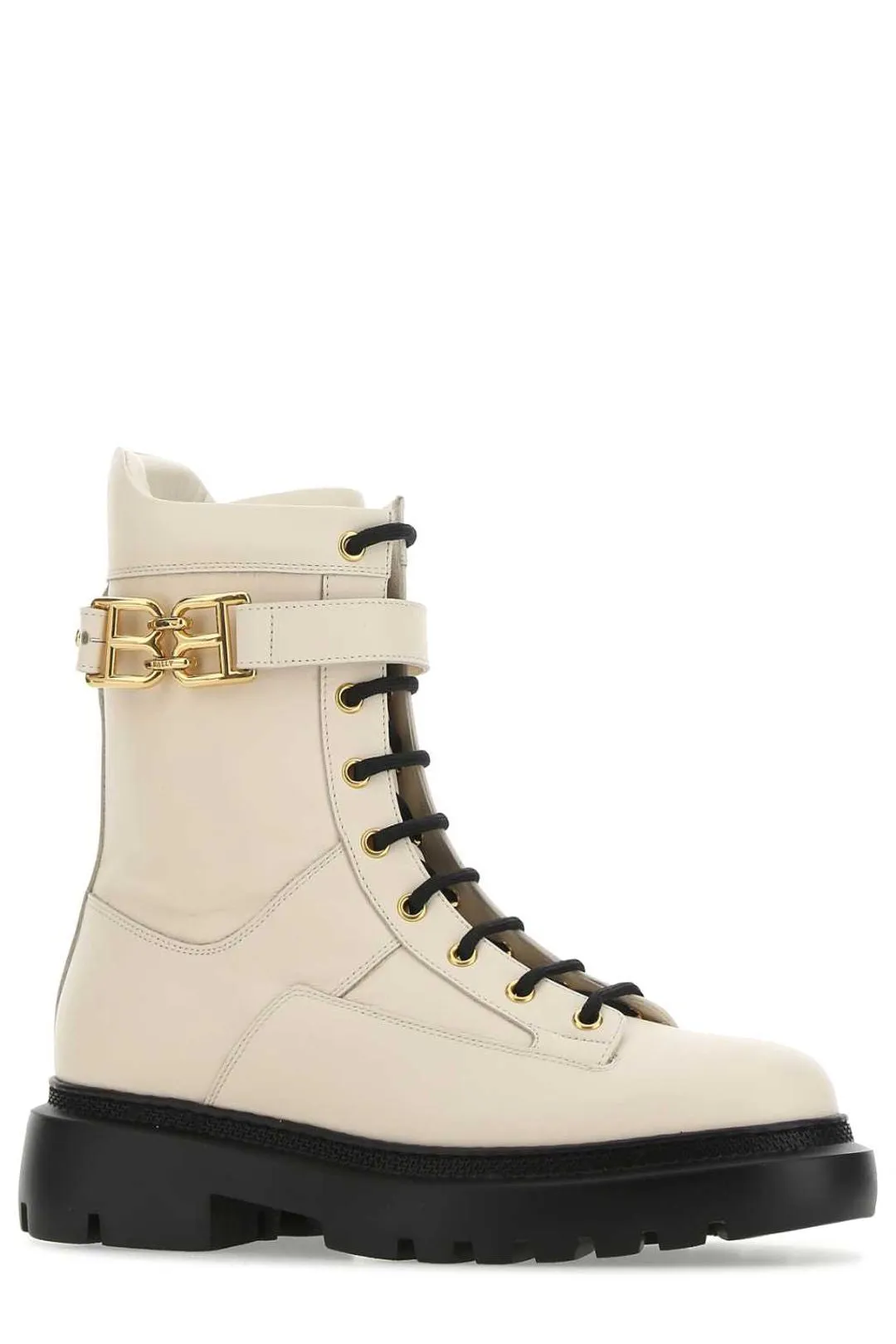 Bally Gioele Lace UP Logo Plaque Ankle Boots