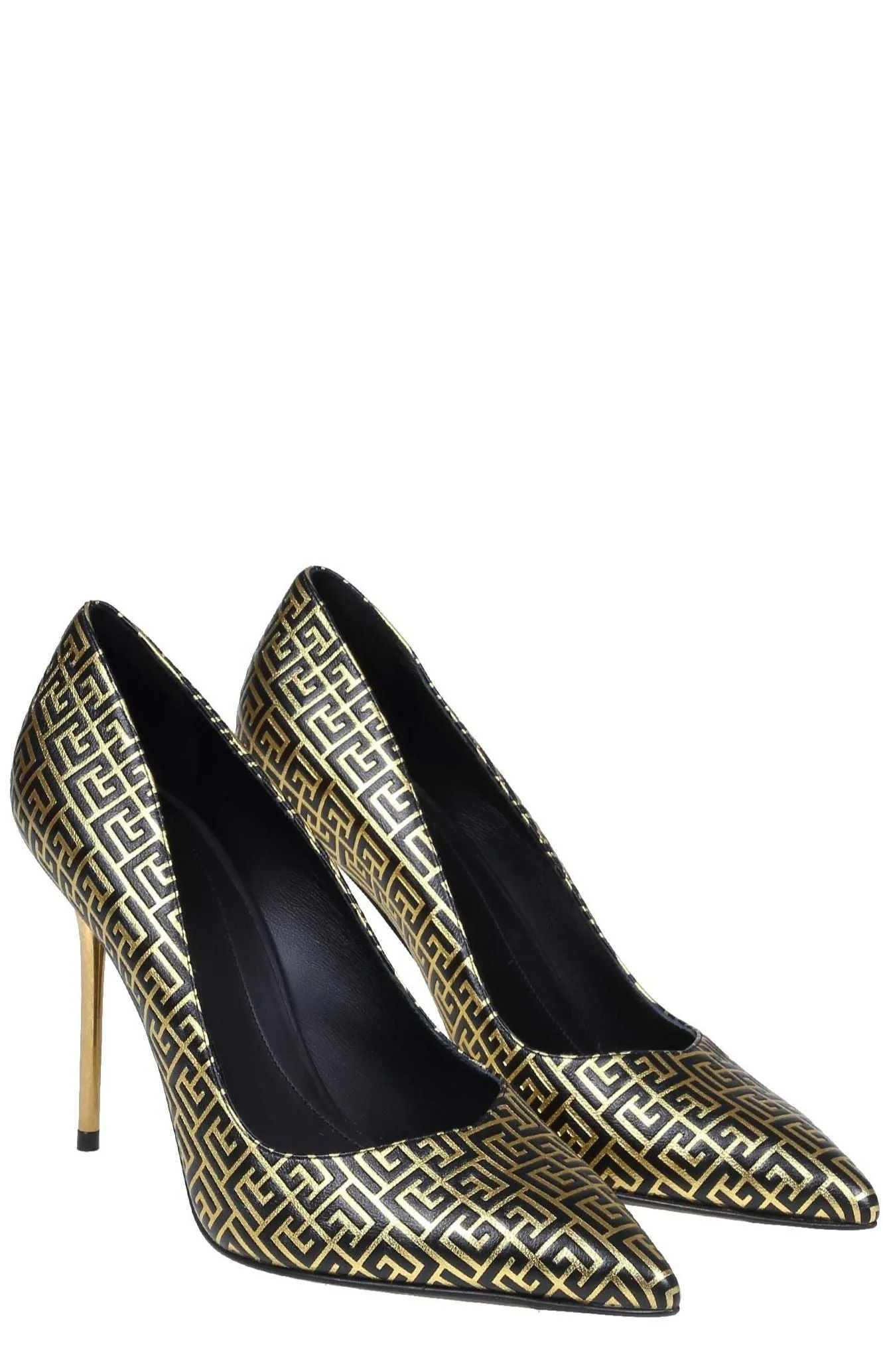 Balmain Logo Monogram Pointed Toe Pumps