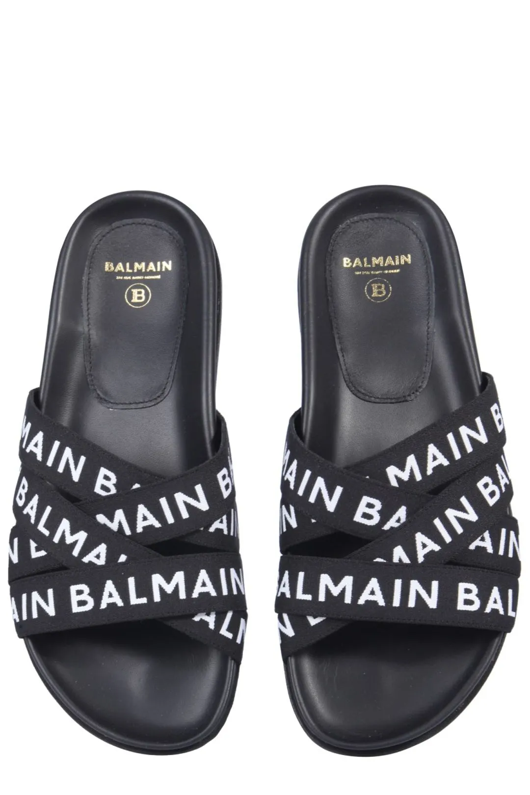 Balmain Union Logo Strap Sandals