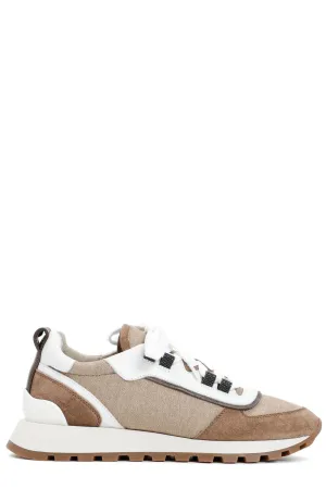 Brunello Cucinelli Round Toe Lace-Up Sneakers