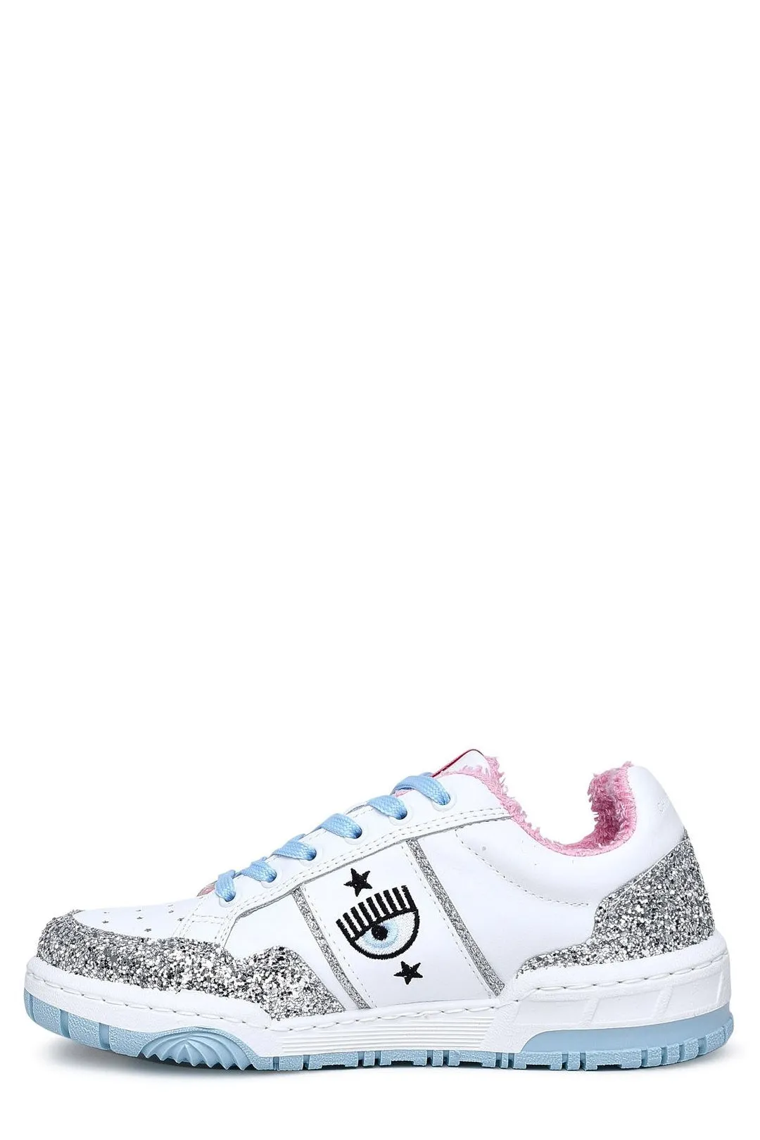 Chiara Ferragni Glitter-Panelled Lace-Up Sneakers