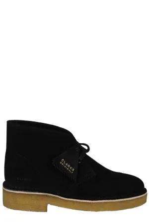 Clarks Round Toe Lace-Up Ankle Boots