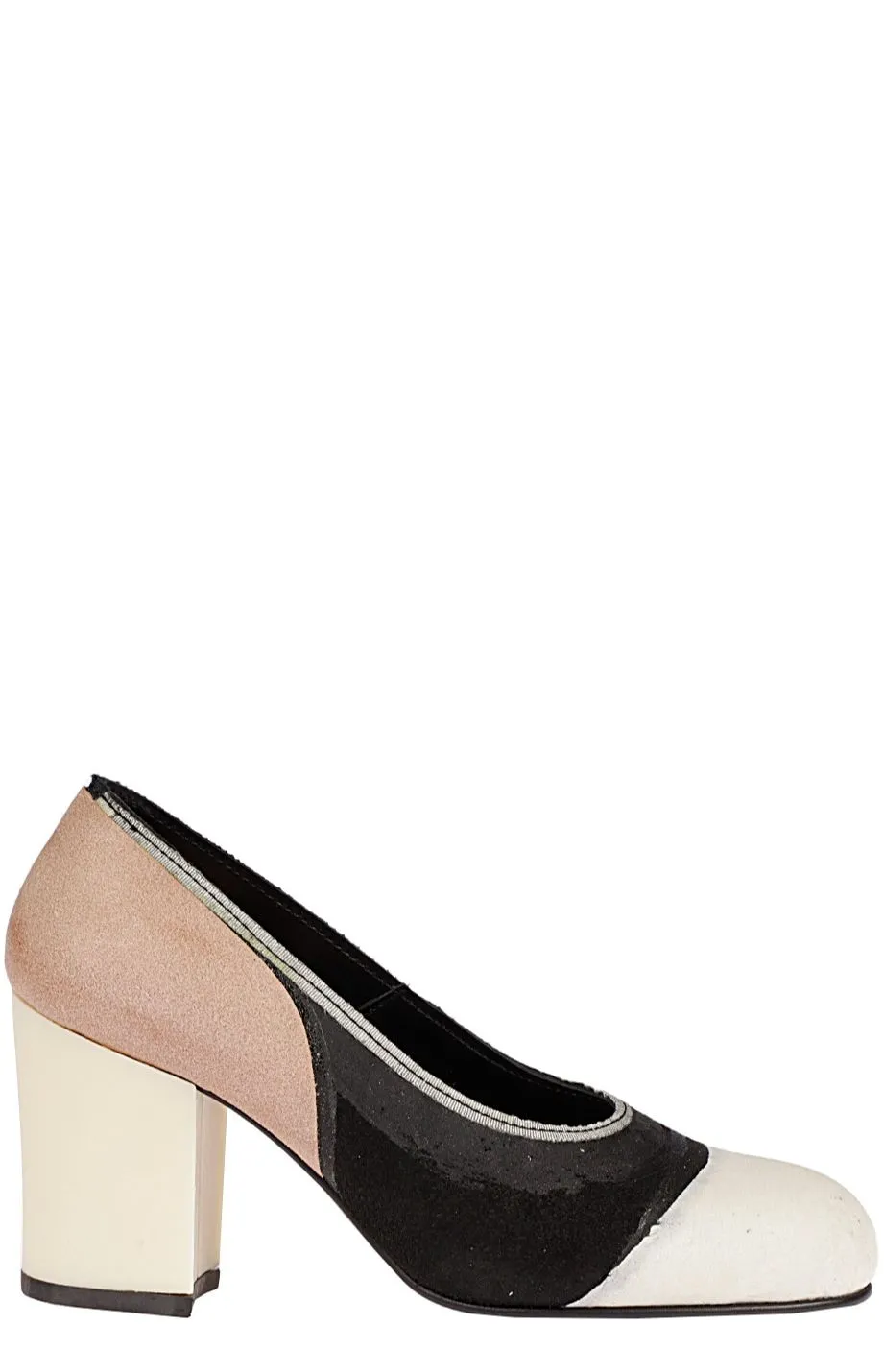 Comme des Garons Colour-Block Block-Heel Pumps
