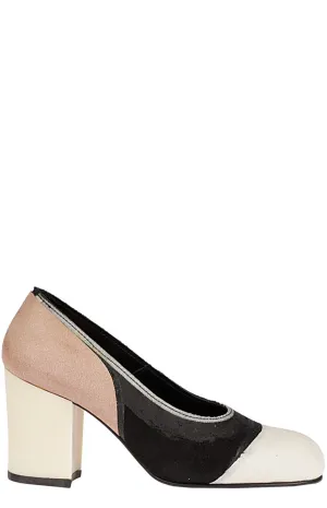 Comme des Garons Colour-Block Block-Heel Pumps