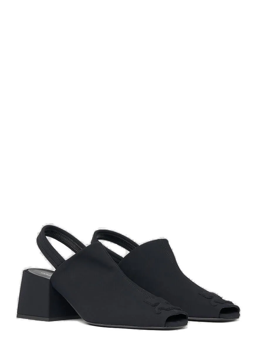 Courrges Logo Patch Slingback Mules
