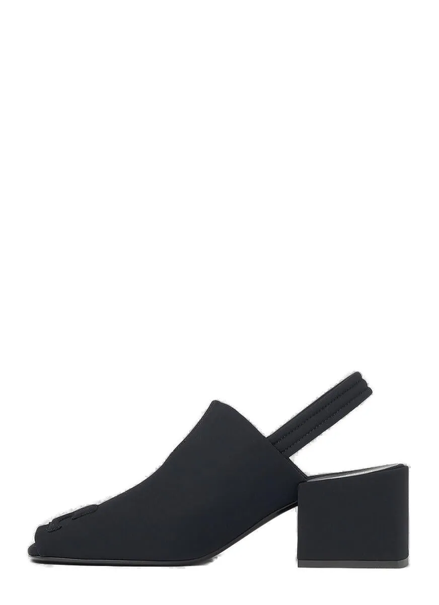 Courrges Logo Patch Slingback Mules