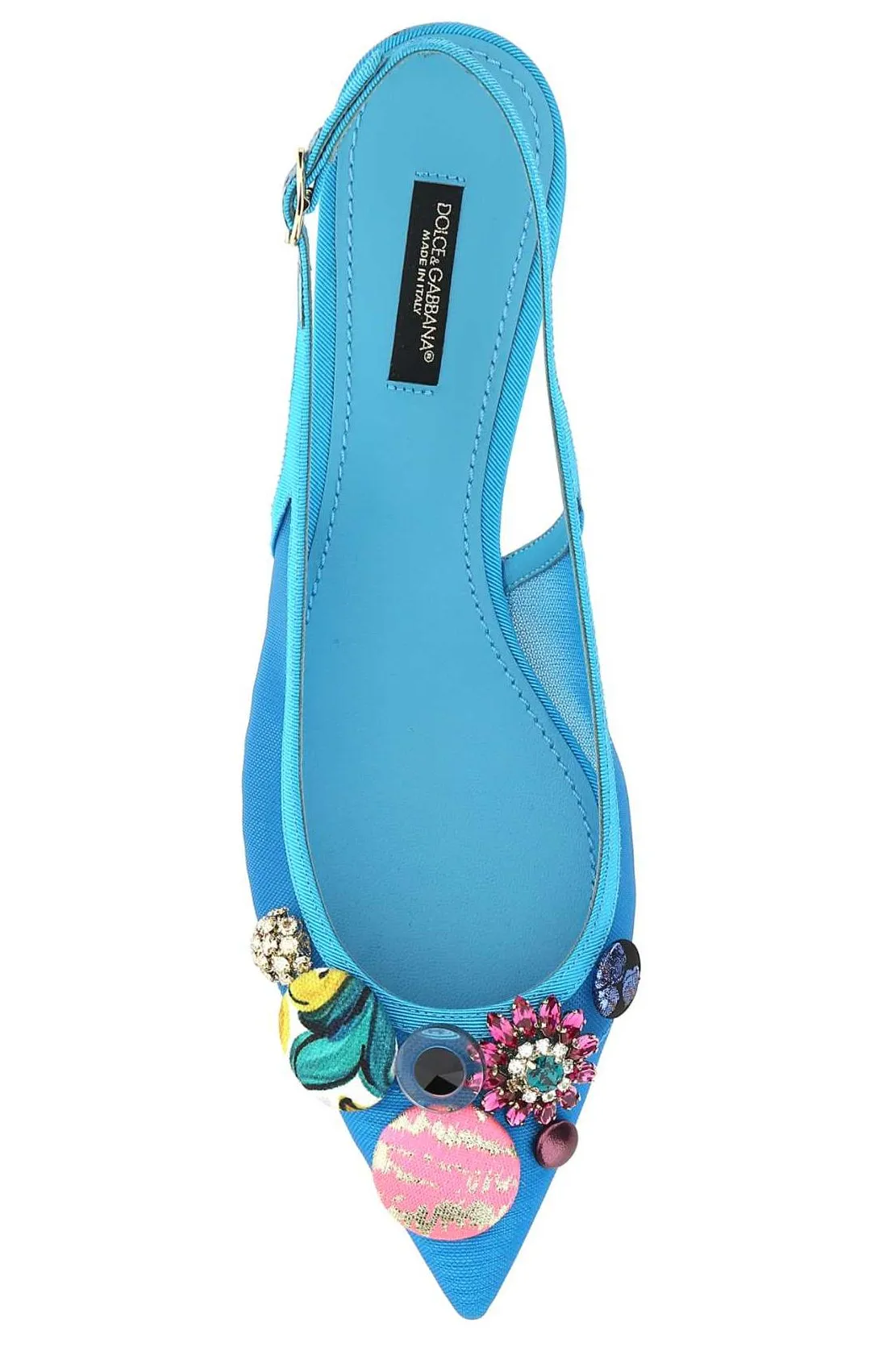 Dolce & Gabbana Bejewelled Buttons Slingback Pumps