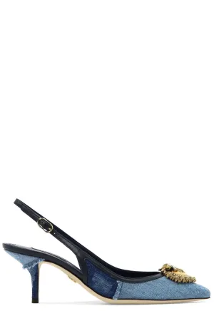 Dolce & Gabbana Devotion Denim Slingback Pumps