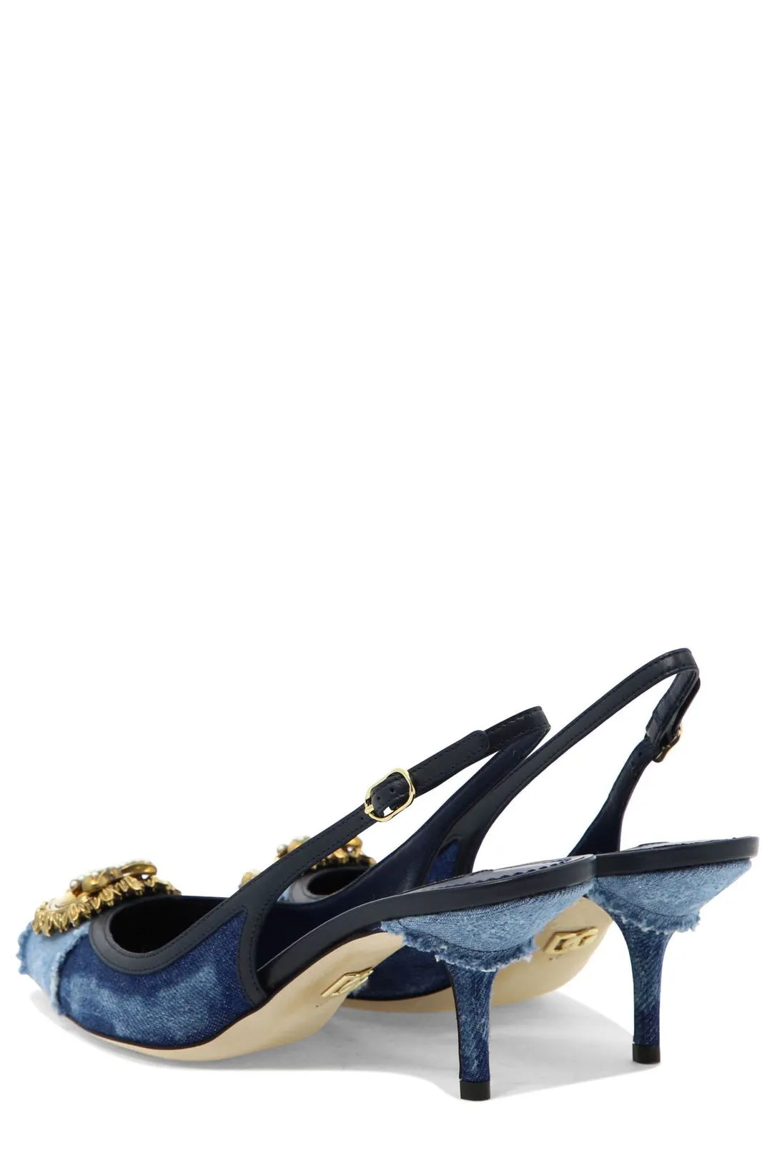 Dolce & Gabbana Devotion Denim Slingback Pumps
