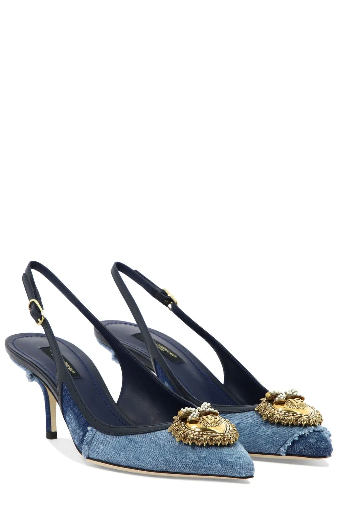 Dolce & Gabbana Devotion Denim Slingback Pumps