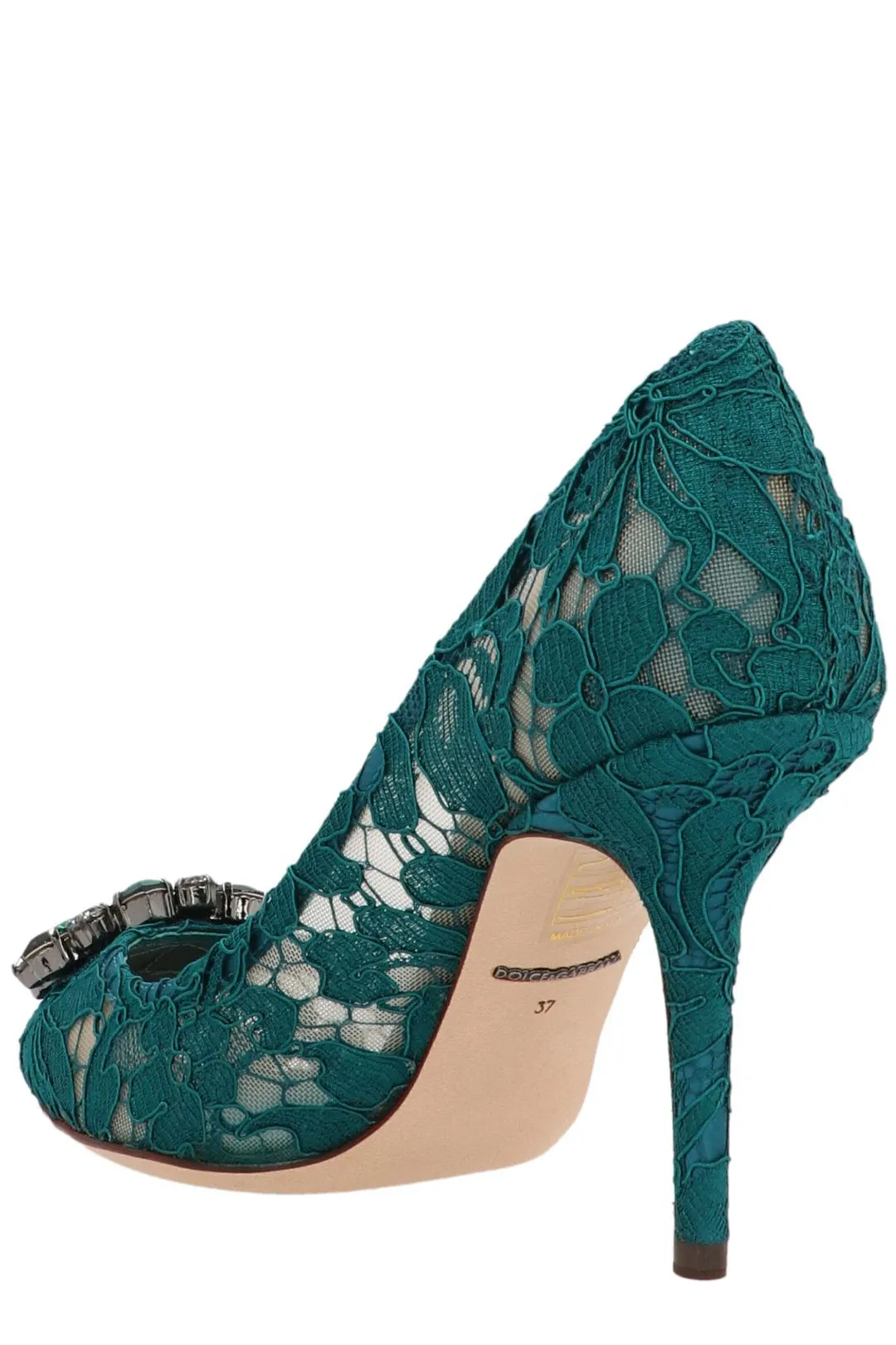 Dolce & Gabbana Embellished Pointed Toe Lace Pumps