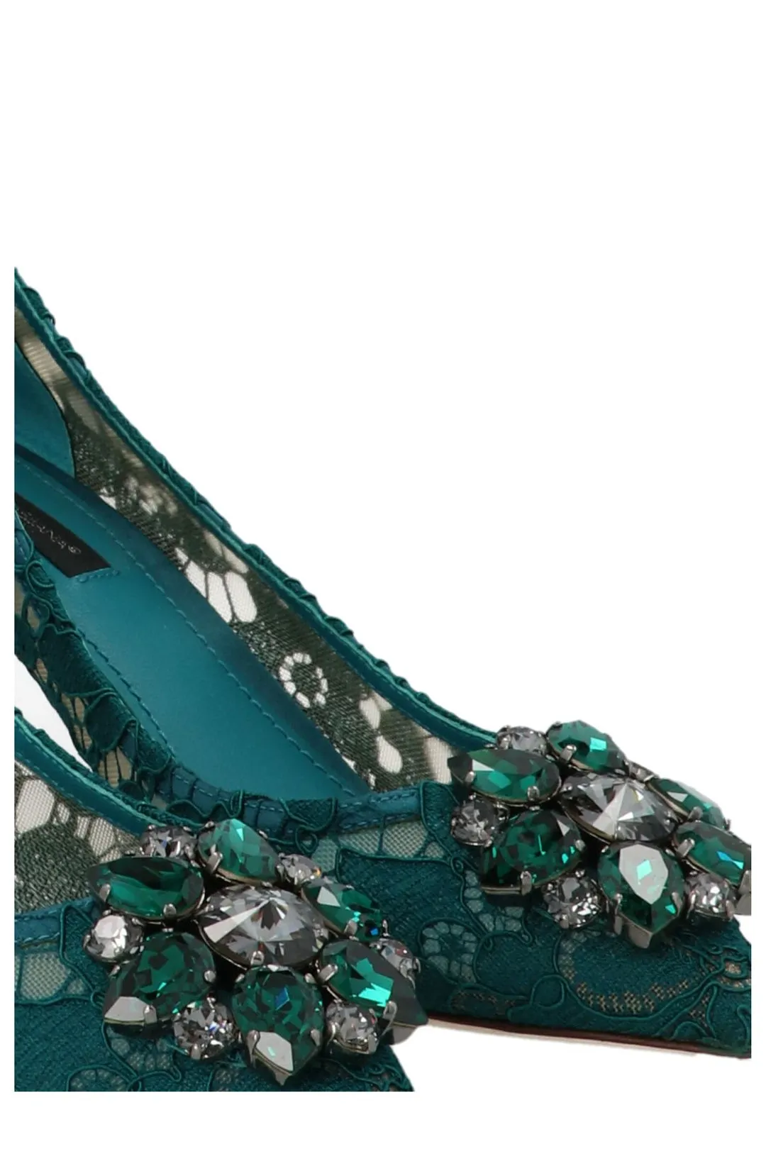 Dolce & Gabbana Embellished Pointed Toe Lace Pumps