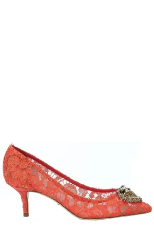 Dolce & Gabbana Lace Detailed Pointed-Toe Pumps