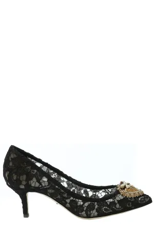 Dolce & Gabbana Lace Detailed Pointed-Toe Pumps
