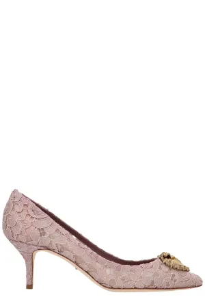 Dolce & Gabbana Lace Detailed Pointed-Toe Pumps