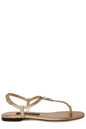 Dolce & Gabbana Logo-Plaque Thong Sandals