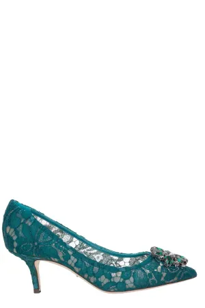 Dolce & Gabbana Taormina Lace Embellished Pumps