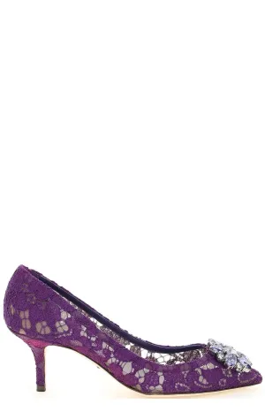 Dolce & Gabbana Taormina Lace Embellished Pumps