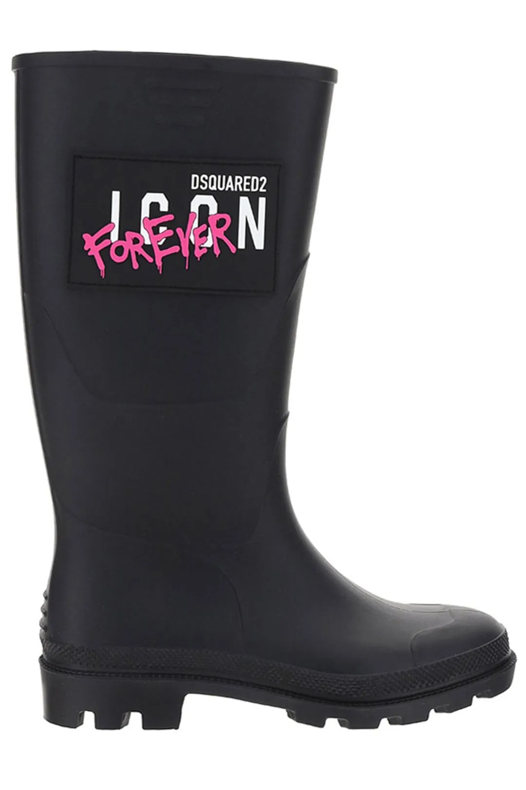 Dsquared2 Logo Printed Round Toe Rain Boots