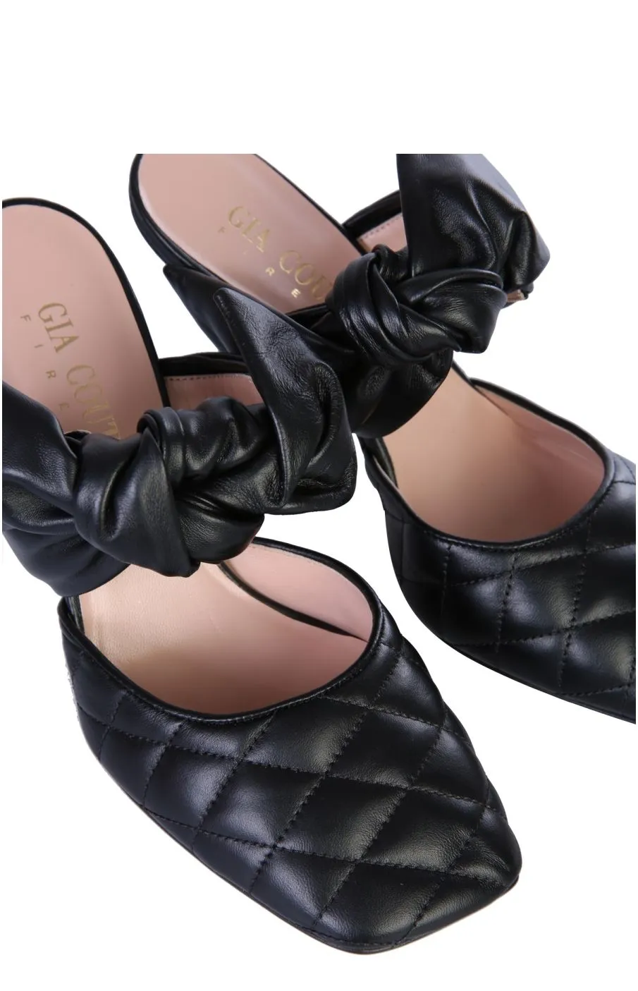 GIA BORGHINI Kendall Bow-Detailed Padded Mules
