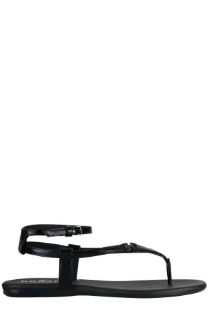 Hogan Ankle Strap Thong Sandals