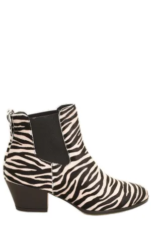 Hogan H401 Chelssea Zebra Print Ankle Boots