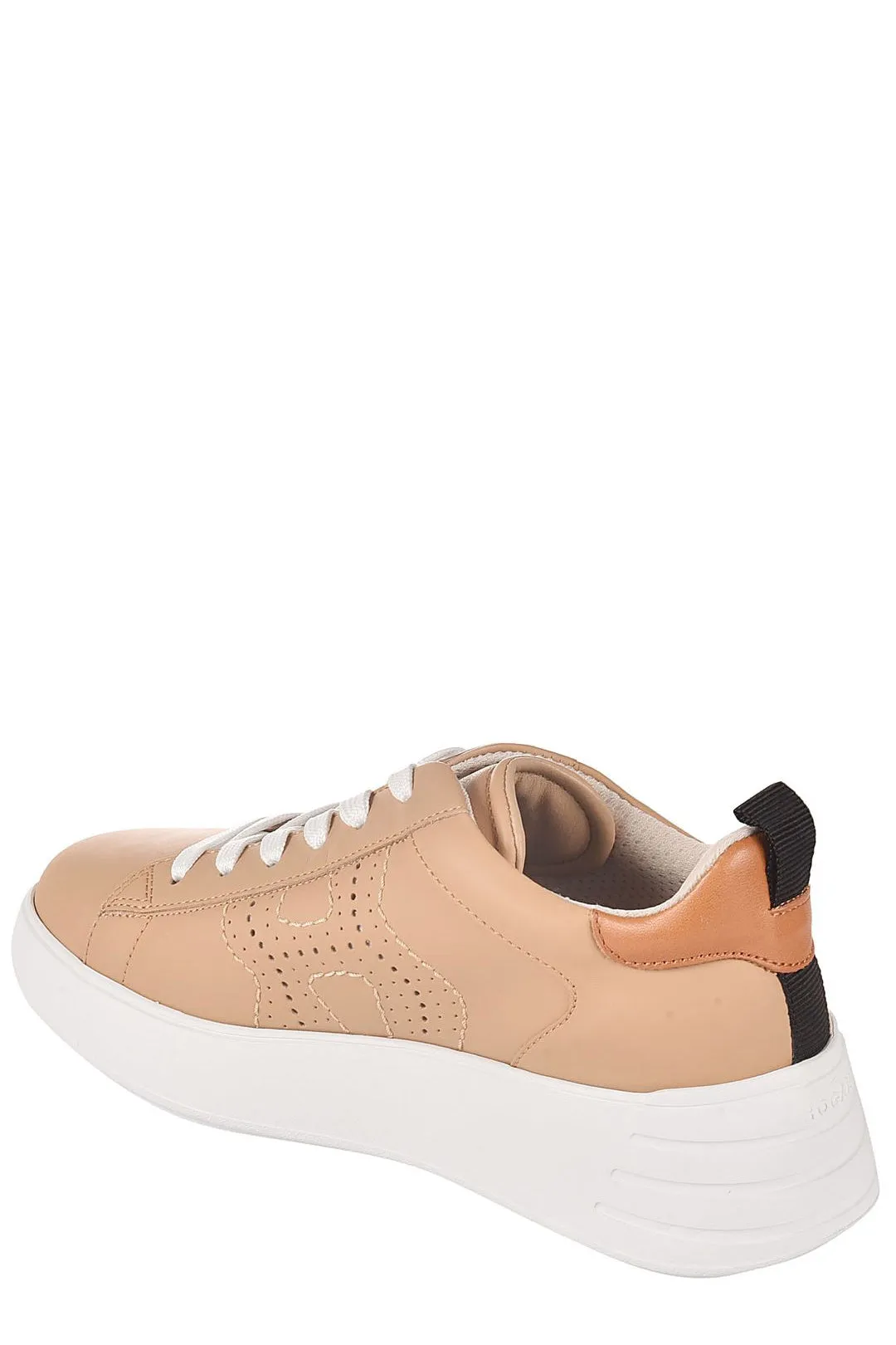 Hogan Round Toe Lace-Up Sneakers