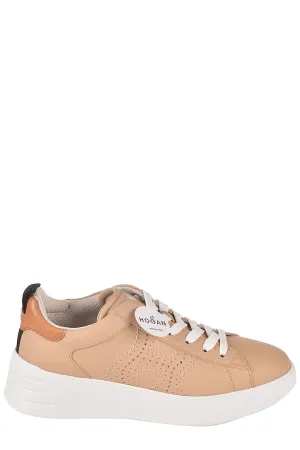 Hogan Round Toe Lace-Up Sneakers