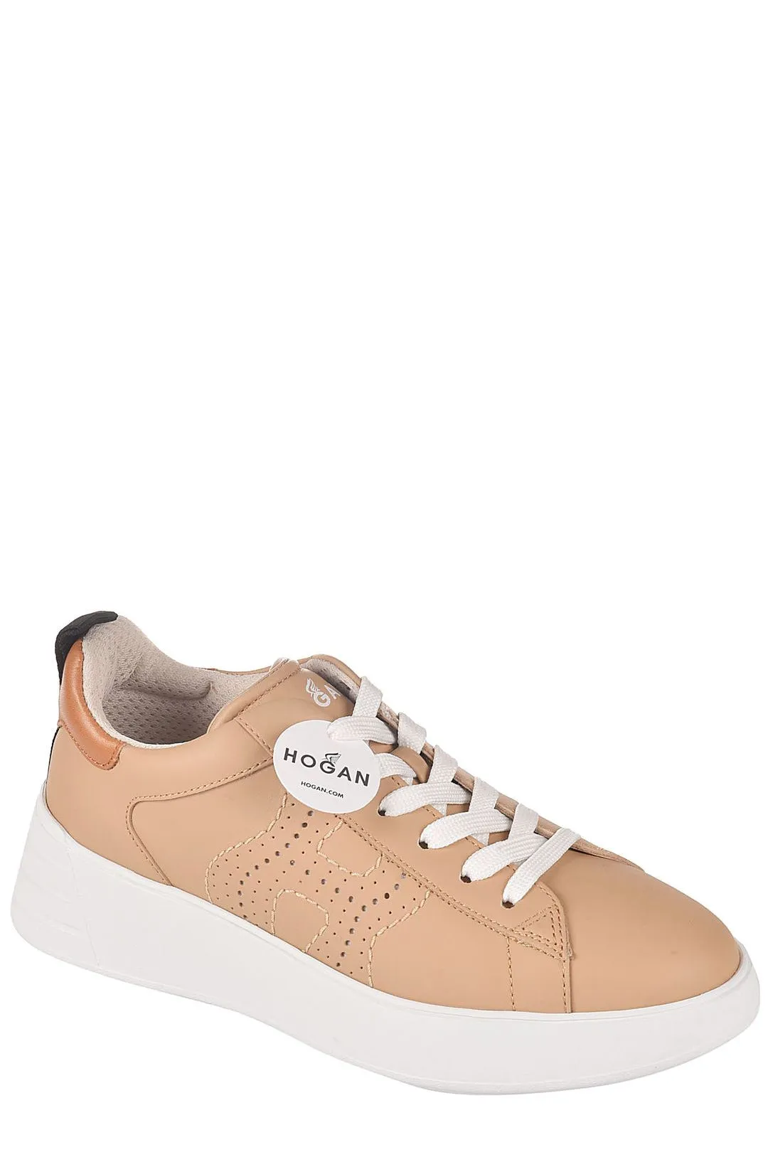 Hogan Round Toe Lace-Up Sneakers