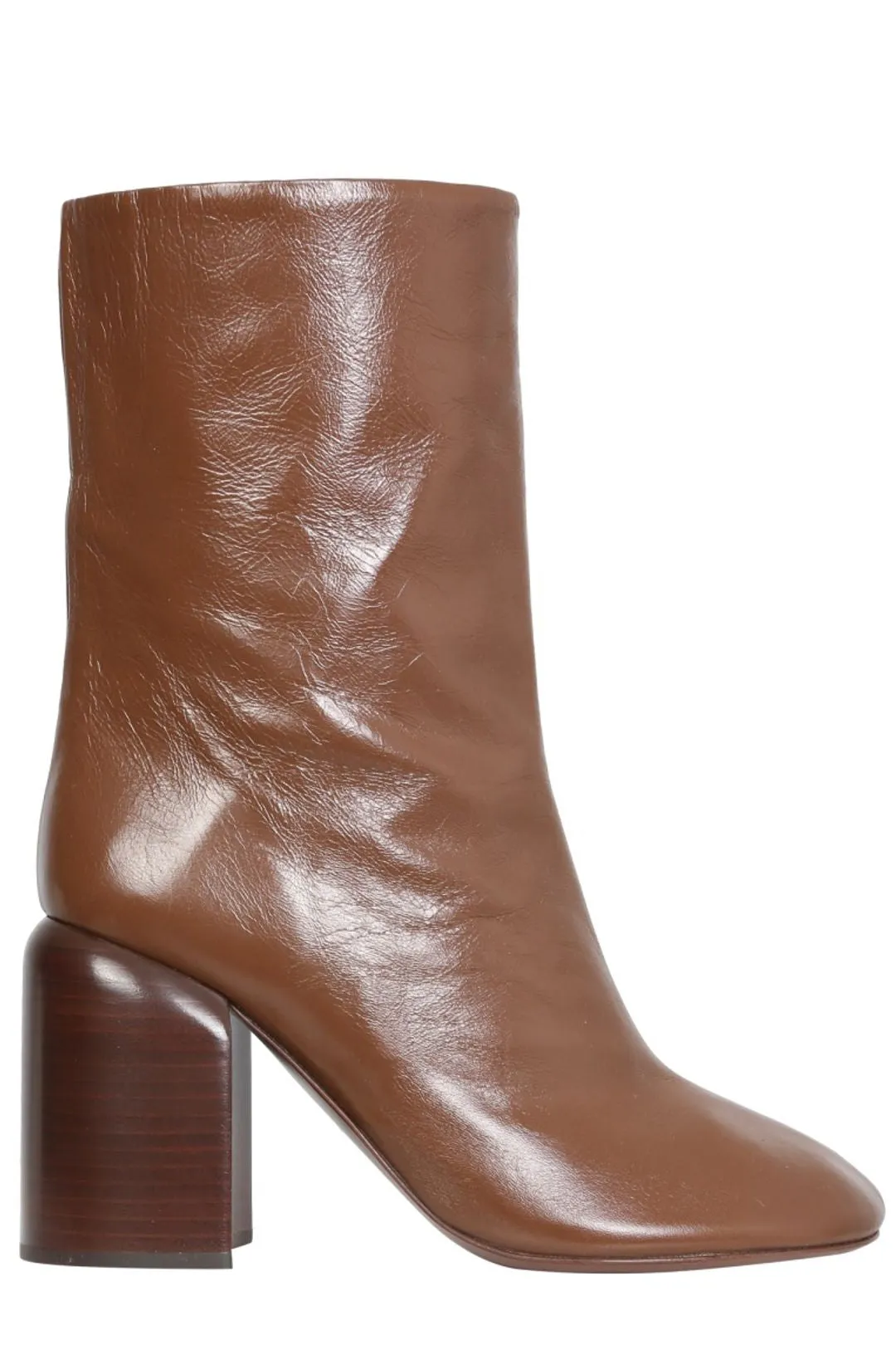 Jil Sander Block-Heel Round-Toe Boots