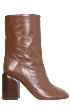 Jil Sander Block-Heel Round-Toe Boots