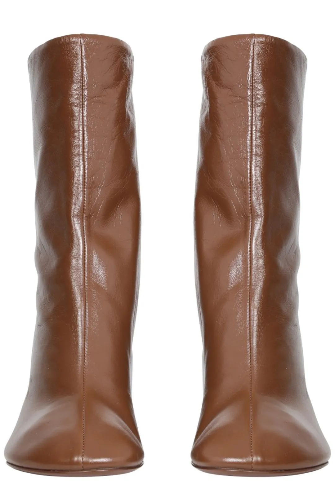 Jil Sander Block-Heel Round-Toe Boots