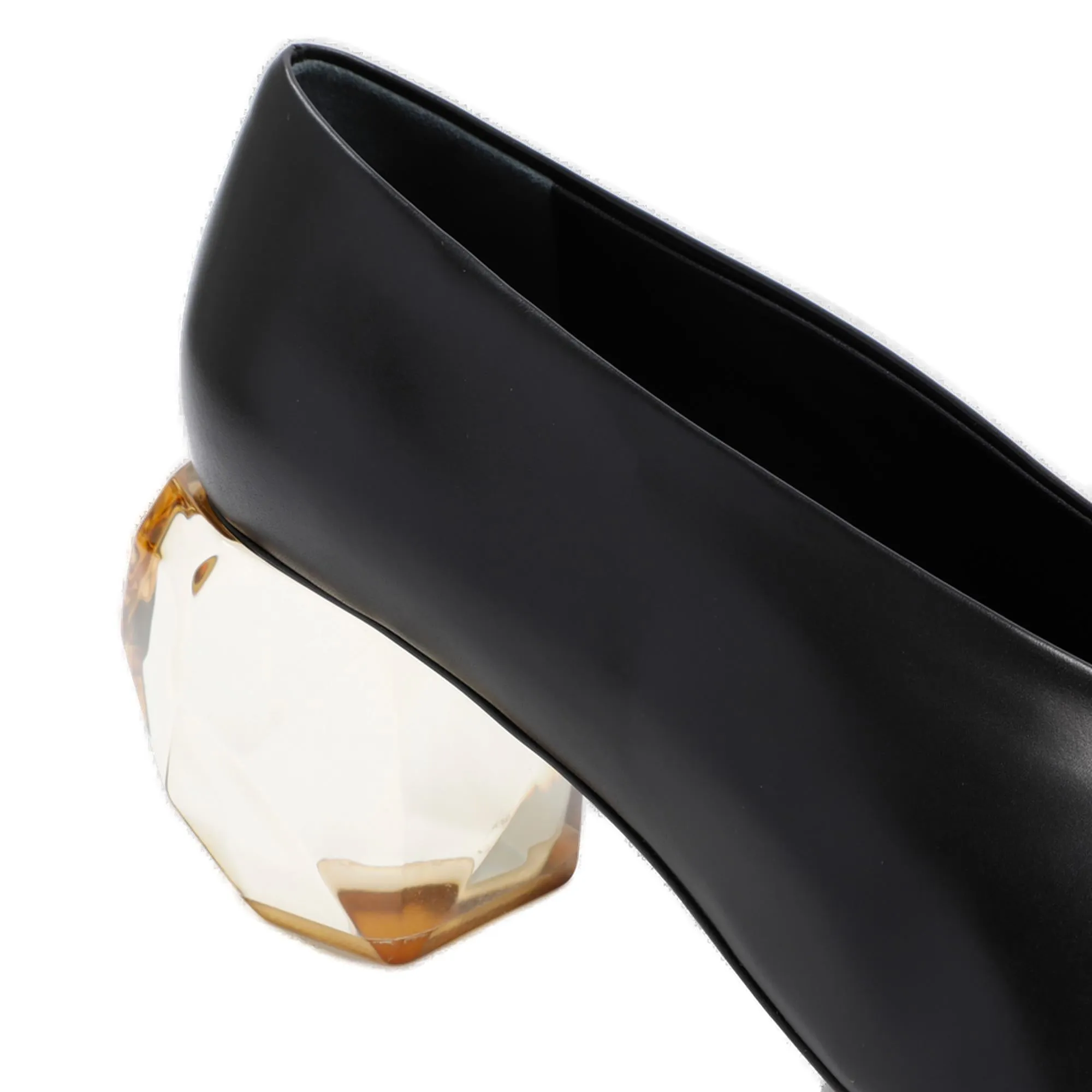 Jil Sander Perspex Block Heel Round-Toe Pumps