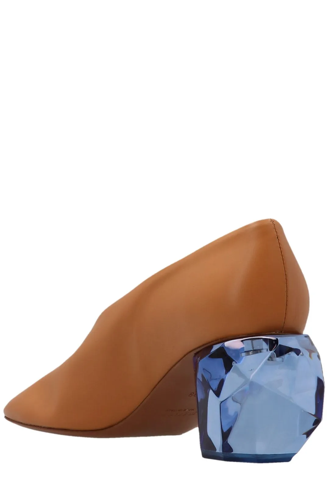 Jil Sander Perspex Block Heel Round-Toe Pumps