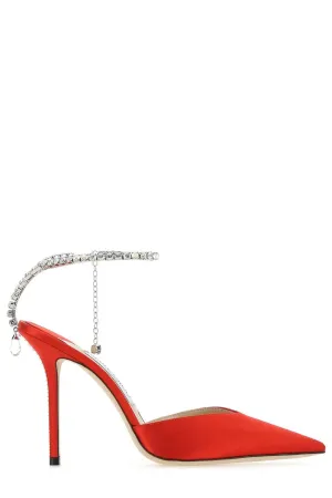 Jimmy Choo Saeda Embellished Ankle Strap Pumps