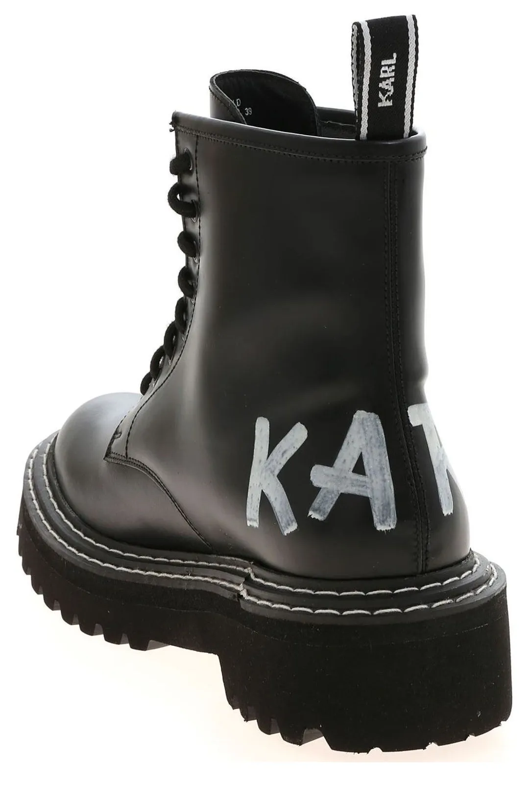 Karl Lagerfeld Logo Detailed Lace-Up Boots