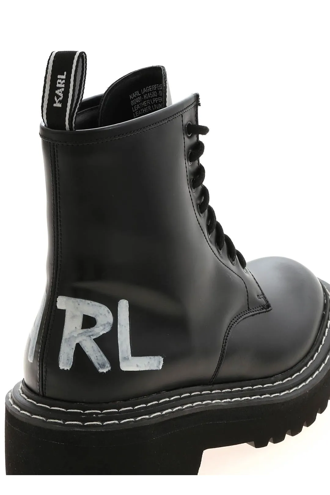 Karl Lagerfeld Logo Detailed Lace-Up Boots