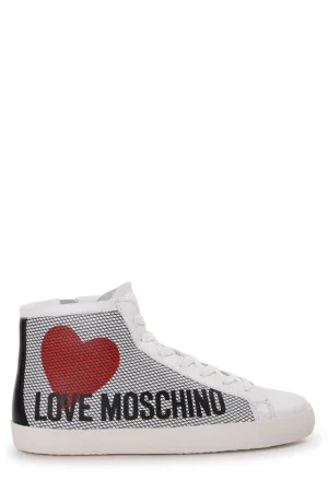 Love Moschino Logo Printed Lace-Up Sneakers
