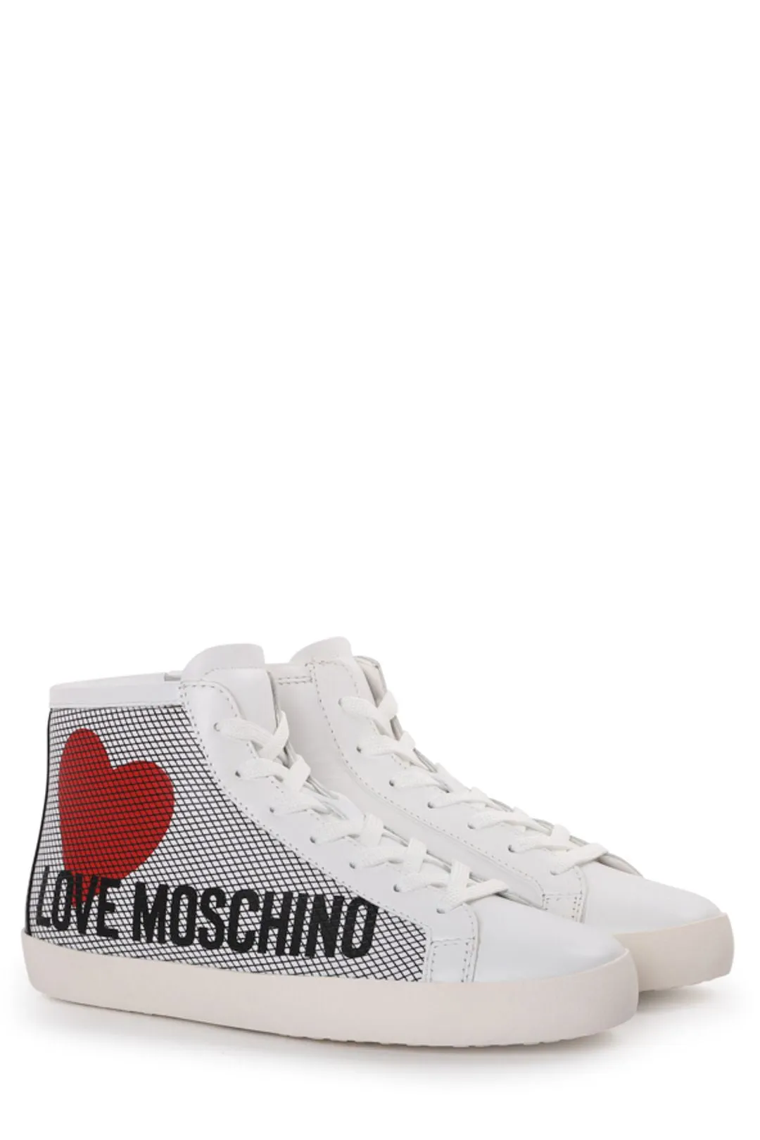 Love Moschino Logo Printed Lace-Up Sneakers