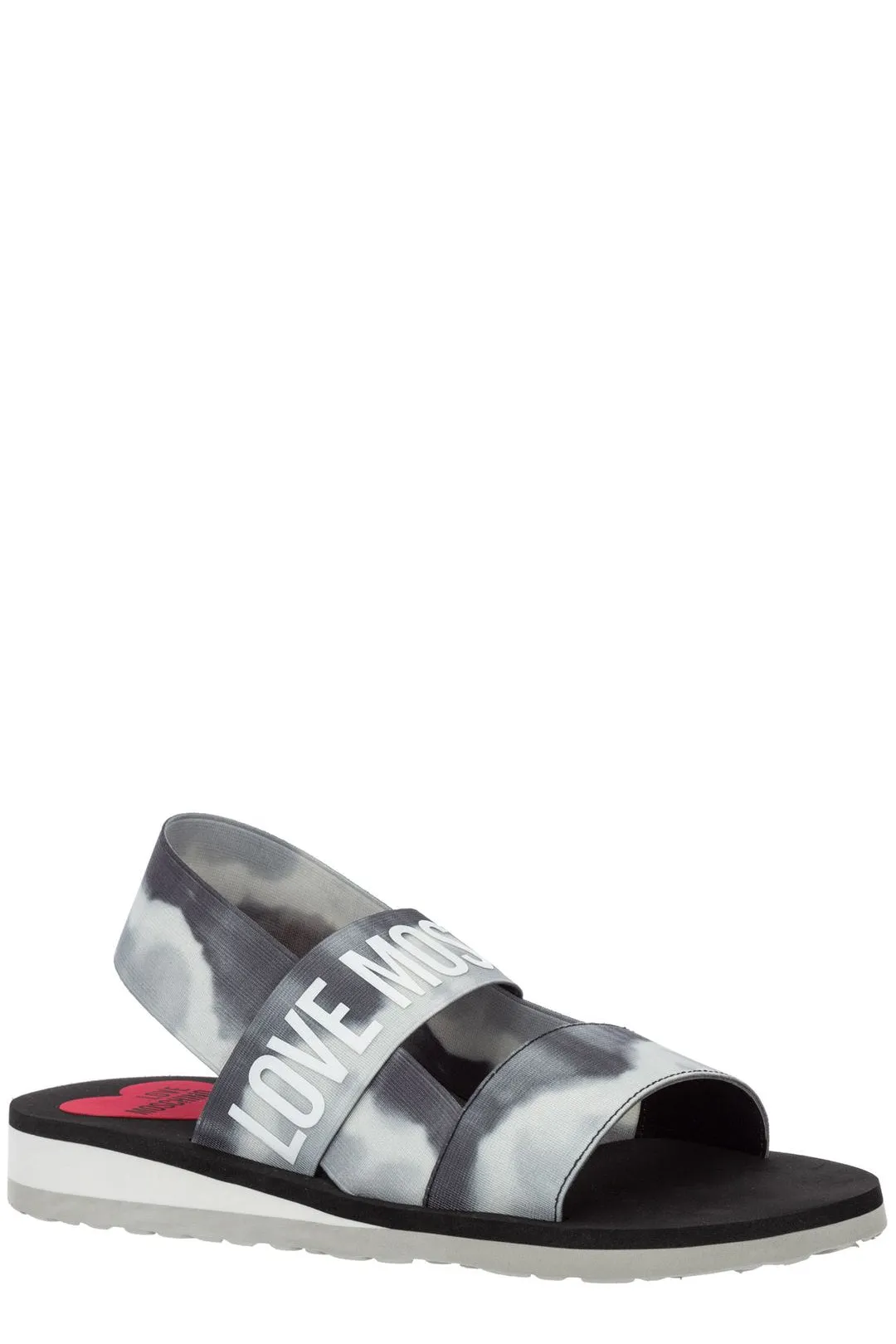 Love Moschino Logo Printed Tie-Dye Slingback Sandals