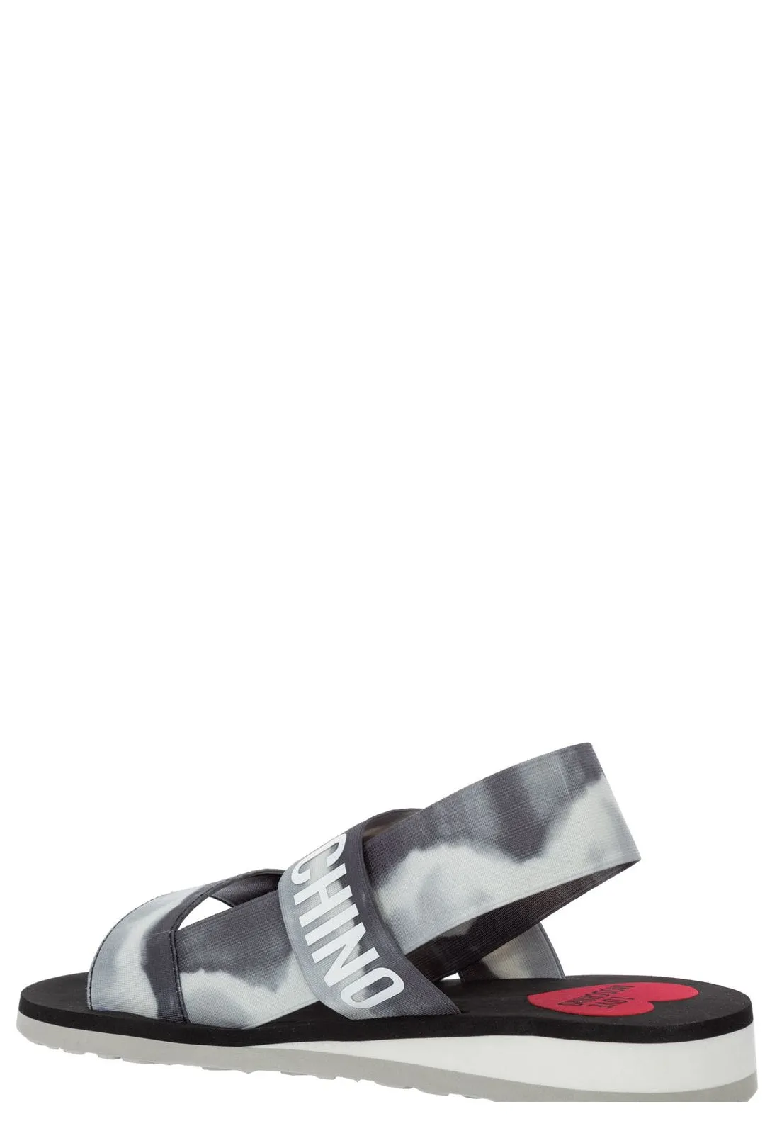 Love Moschino Logo Printed Tie-Dye Slingback Sandals