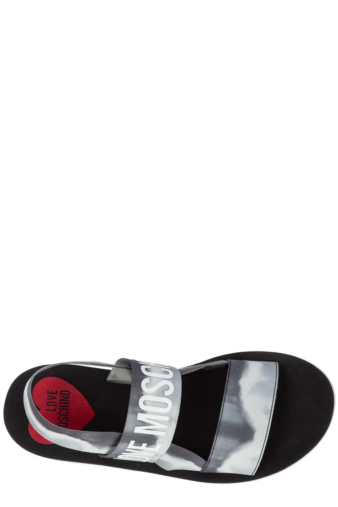 Love Moschino Logo Printed Tie-Dye Slingback Sandals