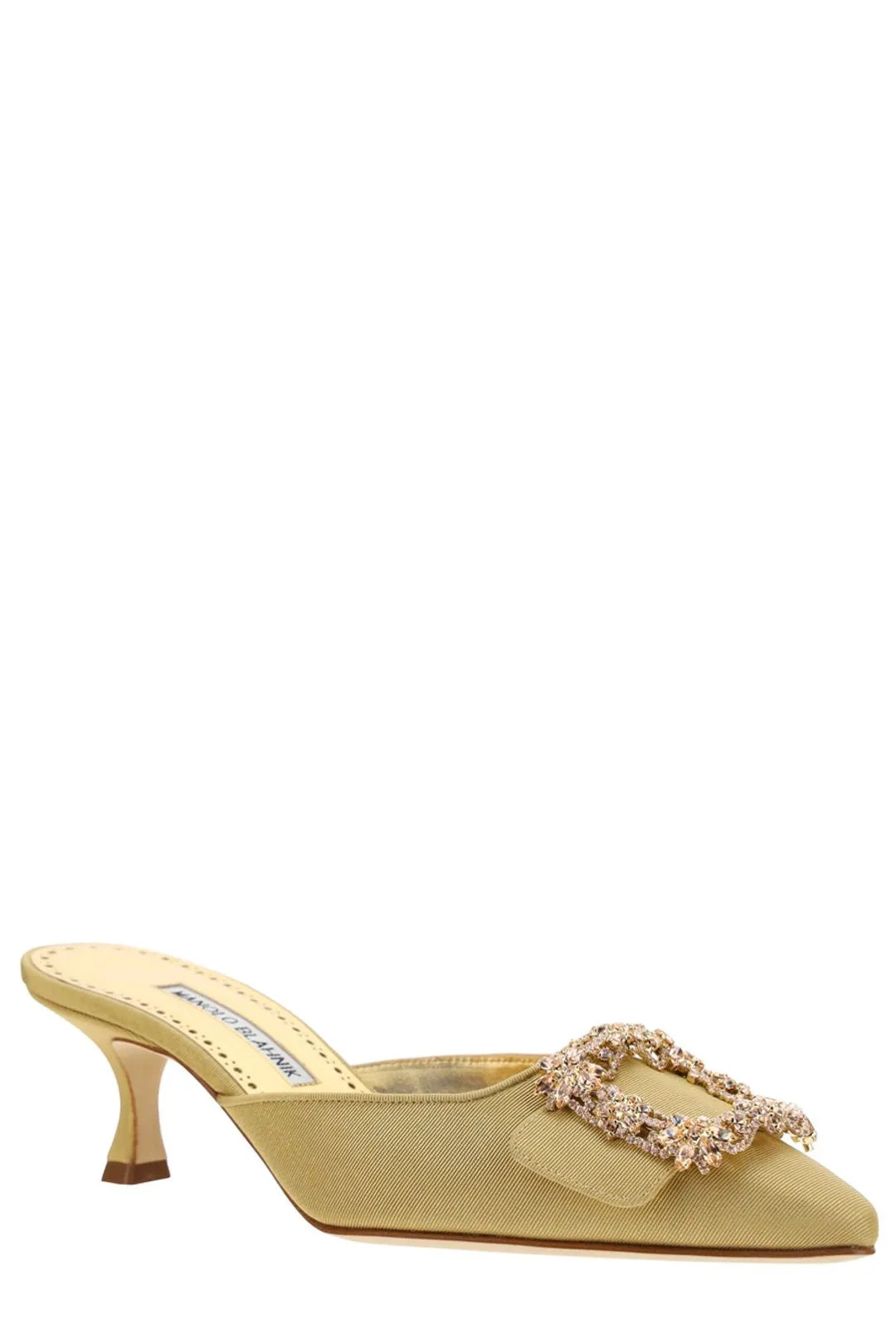 Manolo Blahnik Embellished Buckle Mules