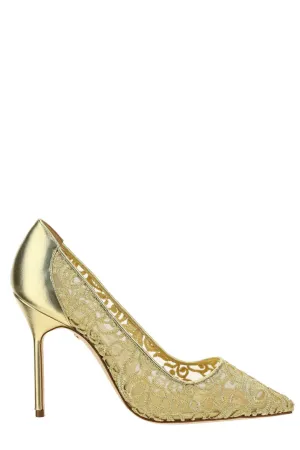 Manolo Blahnik Lace Pointed Toe Pumps